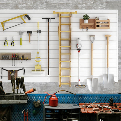 Neoaider Slatwall Panel 8 FT x 4 FT, Interlocking Slat Wall Paneling, Wall Mounted PVC Wallpanel, Suitable for Garage Storage and Organizer, Slatwall Board, Shelves - White
