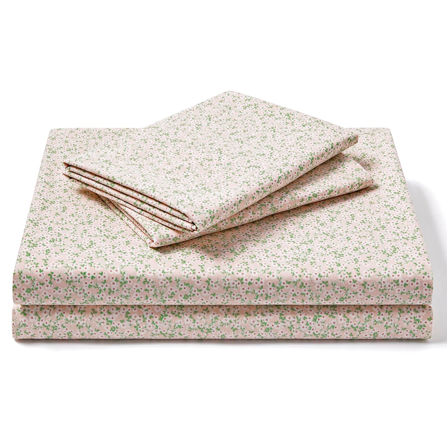 FreshCulture Floral Bed Sheets - Ultra Soft King Size Sheets Set - Brushed Microfiber Pink Floral Sheets - Deep Pockets - Easy Care - Hotel Luxury 4 Piece Flower Printed Sheets King, Calico