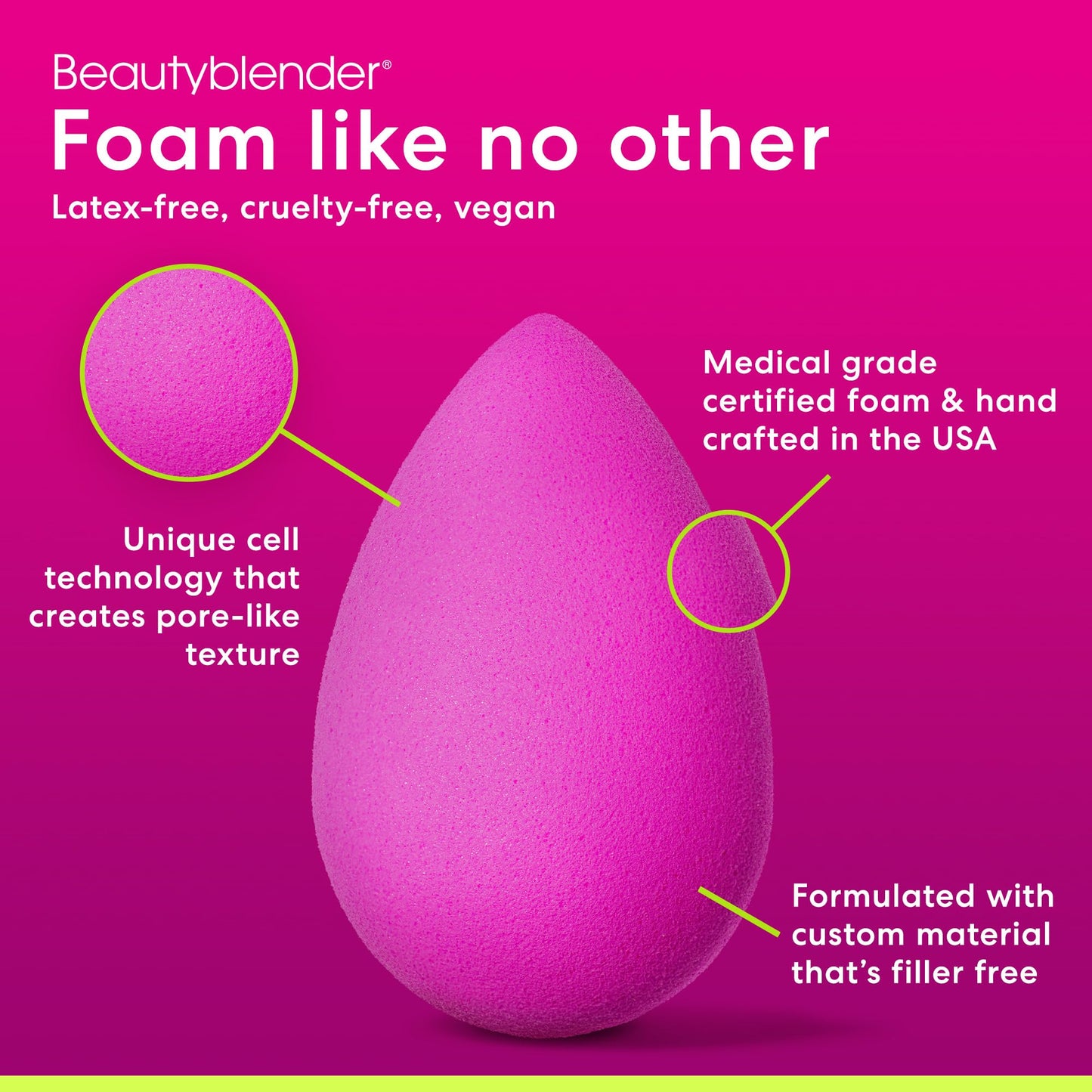 Beautyblender® | Bubble Blender Makeup Sponge | Blend Liquid Foundations, Powders and Creams | Streak Free Application | Vegan, Cruelty Free | Made in USA