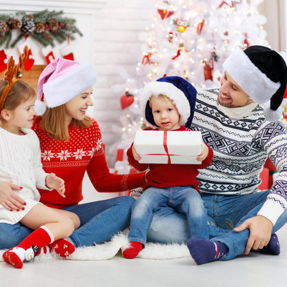 Eoocan Santa Hat for Adults, Unisex Velvet Comfort Xmas Hats Extra Thicken Plush for Christmas New Year Festive Holiday Party