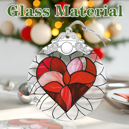 Valentine Heart Stained Glass Ornament, Christmas Ornament – Christmas Tree Decor, Holiday Decor, Stocking Stuffer, Gift Idea, Valentine's Day Gift, Gifts for Girlfriend, Lover, Couple, Wife