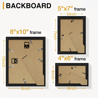 Vittanly 12 Pack Picture Frames Collage Wall Decor for Mounting or Tabletop Display, Gallery Wall Frame Set for Family, Multi Sizes Including 4pcs 8x10, 4pcs 5x7, 4pcs 4x6, Black