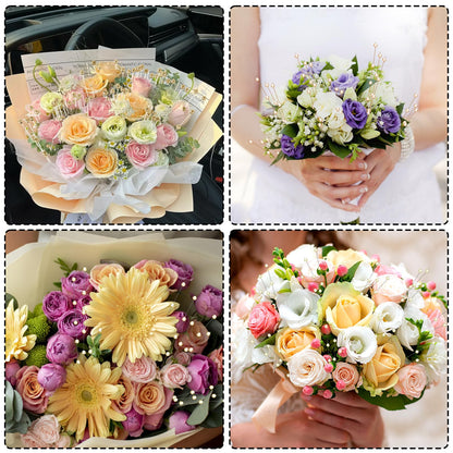 Bouquet Accessories 60 Pcs Pearl Floral Picks,Silver Flowers Stick Stems Bouquets,4mm Bead String Garland Spray Filler Floral,Tree Picks Wedding Party Decoration,Christmas Decorations Gold
