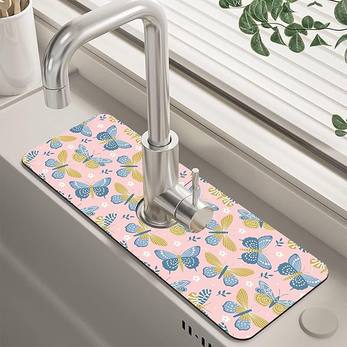 Kitchen Sink Splash Guard Faucet Mat Super Absorbent Fast Drying Mat Guard