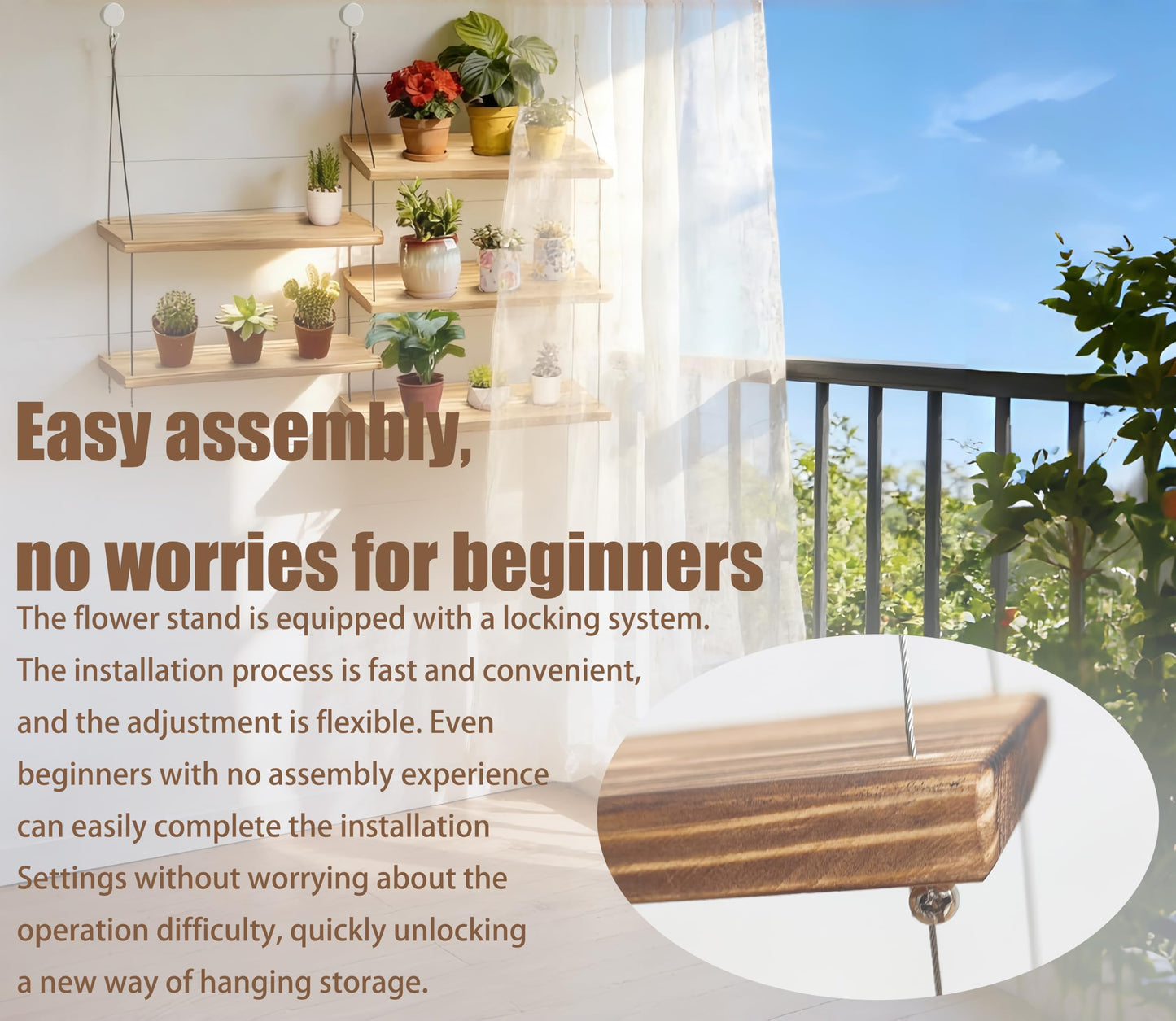 Window Plant Shelves, Sill Shelf for Plants Hanging, Floating Shelves Window, Macrame Plant Hanger, Plant Stand Indoor Window, Living Room Decor Garden Boho Decor, Steel wire Plant Hanger (Large size)