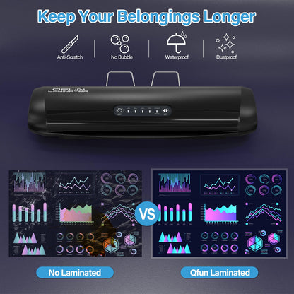 3-10 Mil Commercial Laminator Machine with Laminating Sheets, 4-Roller Jam-Free Thermal Laminator Machine 11x17, Fast Warm-up 13 Inch Laminating Machine, Hot Lamination Machine for Office School Home