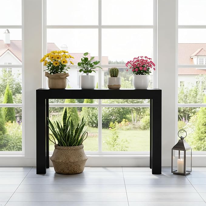 Plank+Beam Modern 46 Inch Console Table, Solid Pine Wood Entryway Table