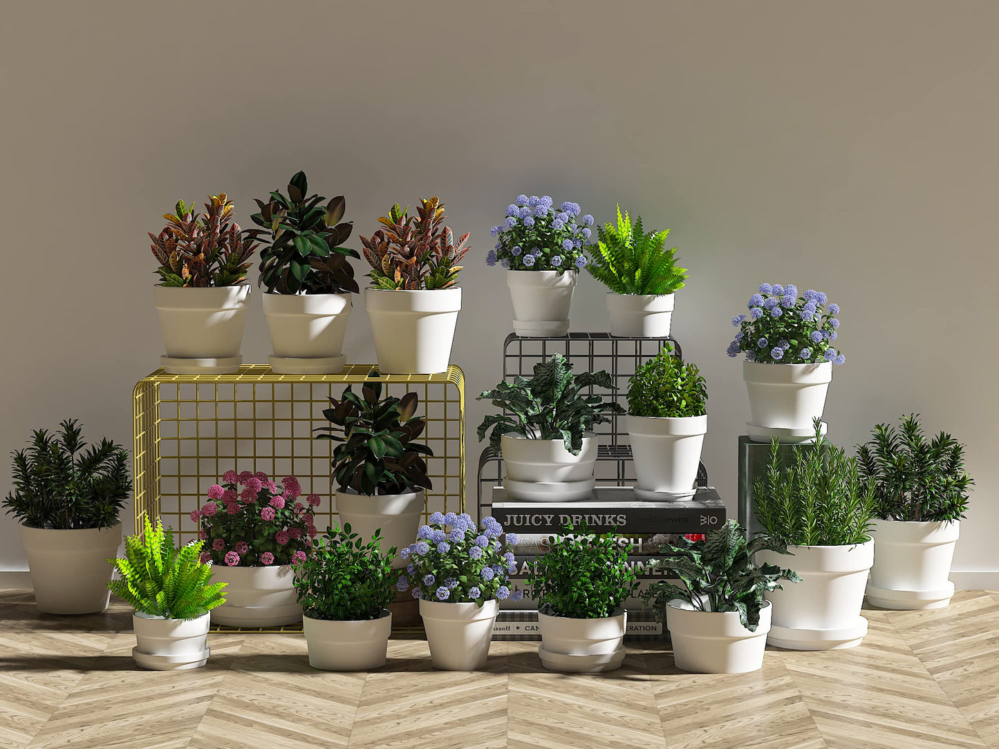 Fcacti 27 Pcs Small Mini White Clay Pots 2.1'' Terracotta Pot Clay Ceramic Pottery Planter Cactus Flower Pots Succulent Nursery Pots- Great for Window Boxes, Cactus, Plants, Crafts, Wedding Favors