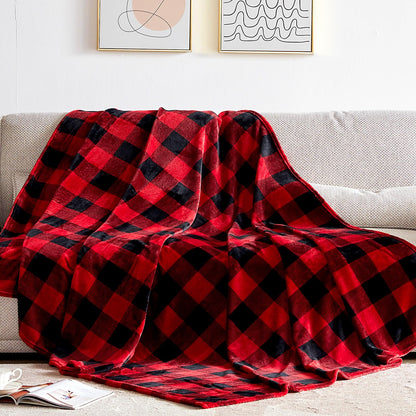 Touchat Fleece Throw Blankets, Buffalo Plaid Throw Blanket for Couch Sofa Bed, Soft Warm Fuzzy Cozy Plush Checkered Blanket, Lightweight Farmhouse Decor(Red and Black Plaid, 50“ x60”)