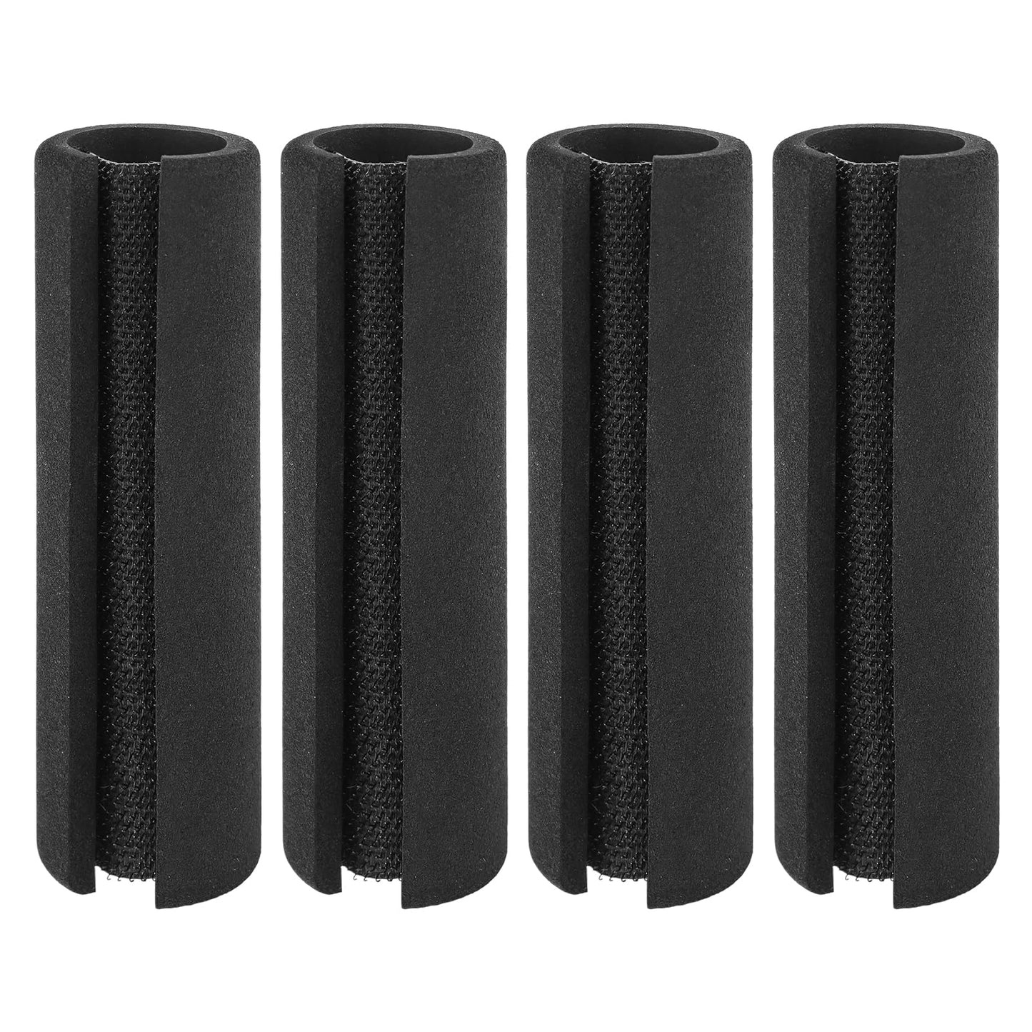 4 Pcs Universal Foam Handle Cover with Hook and Loop Straps,4.25 Inch Soft Buffer Tube Cover Pad Handle Covers for Fitness Home Lawn Bicycle Motorbike Handlebar Replacement(Color:Black)