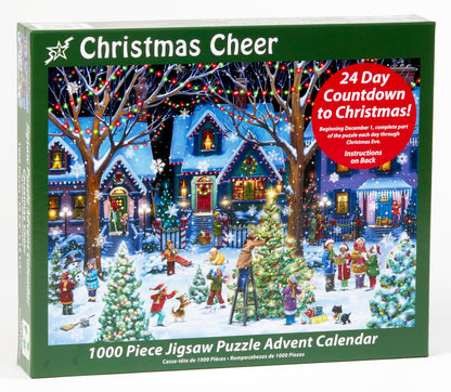 Advent Calendar Jigsaw Puzzle 1000 Pieces - Christmas Cheer by Vermont Christmas Company - Count Down to Christmas Jigsaw Puzzle - Use Year After Year