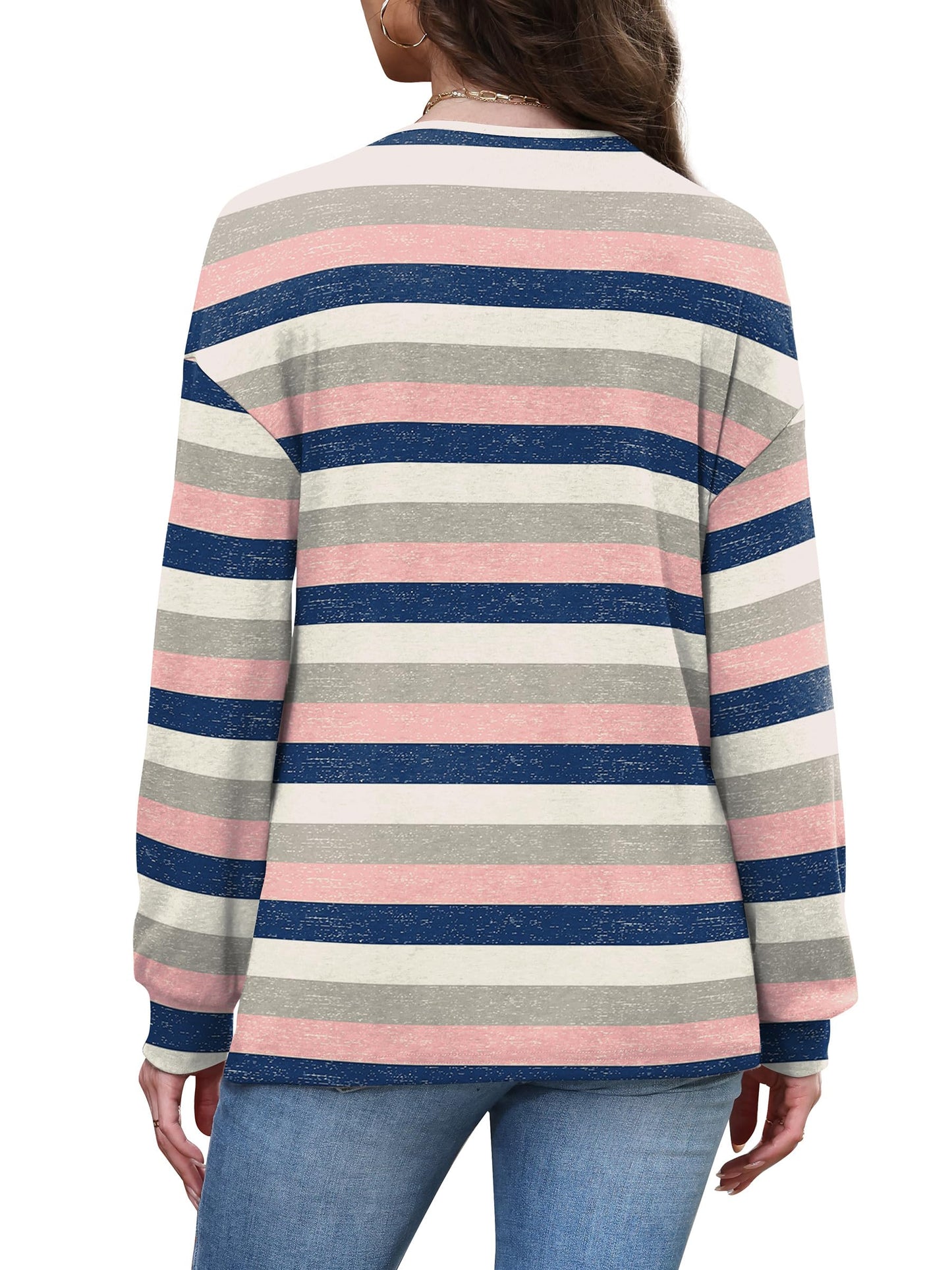 WIHOLL Long Sleeve Shirts for Women V Neck Tops Tunic Fall Winter Sweatshirts 2025 Clothes