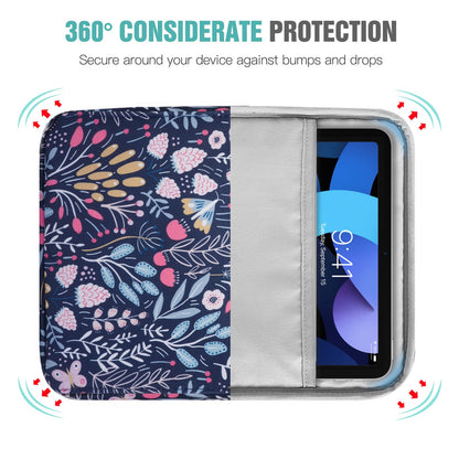TiMOVO 9-11 Inch Tablet Sleeve Bag with Shoulder Strap for iPad 11-inch A16 2025, iPad 10.9"/10.2" | Air 11/5th/4th Gen. 10.9", Galaxy Tab A9 Plus 11", Colorful Flower