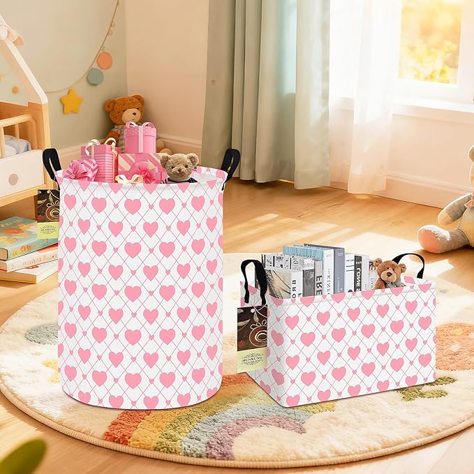 HUNRUNG Laundry Hamper, Large Canvas Fabric Lightweight Storage Basket Toy