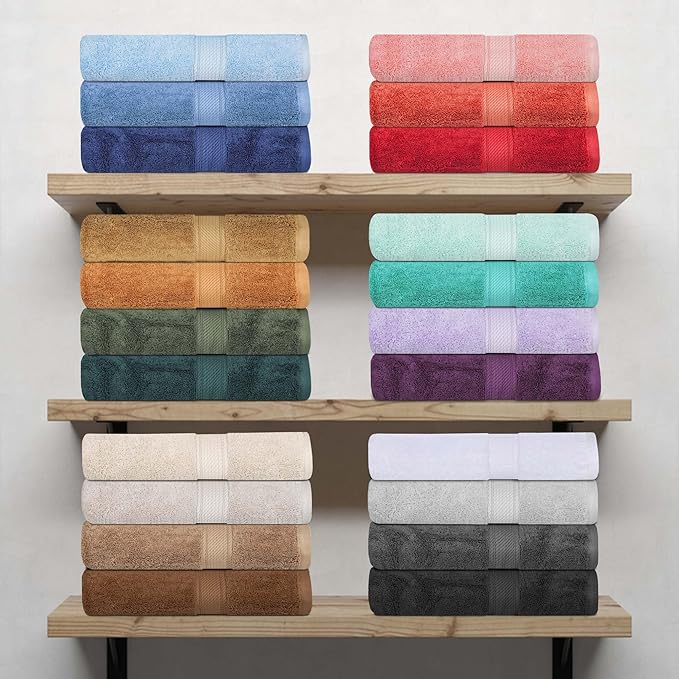 SUPERIOR Egyptian Cotton Pile Bath Sheet Set of 2, Ultra Soft Luxury Towels