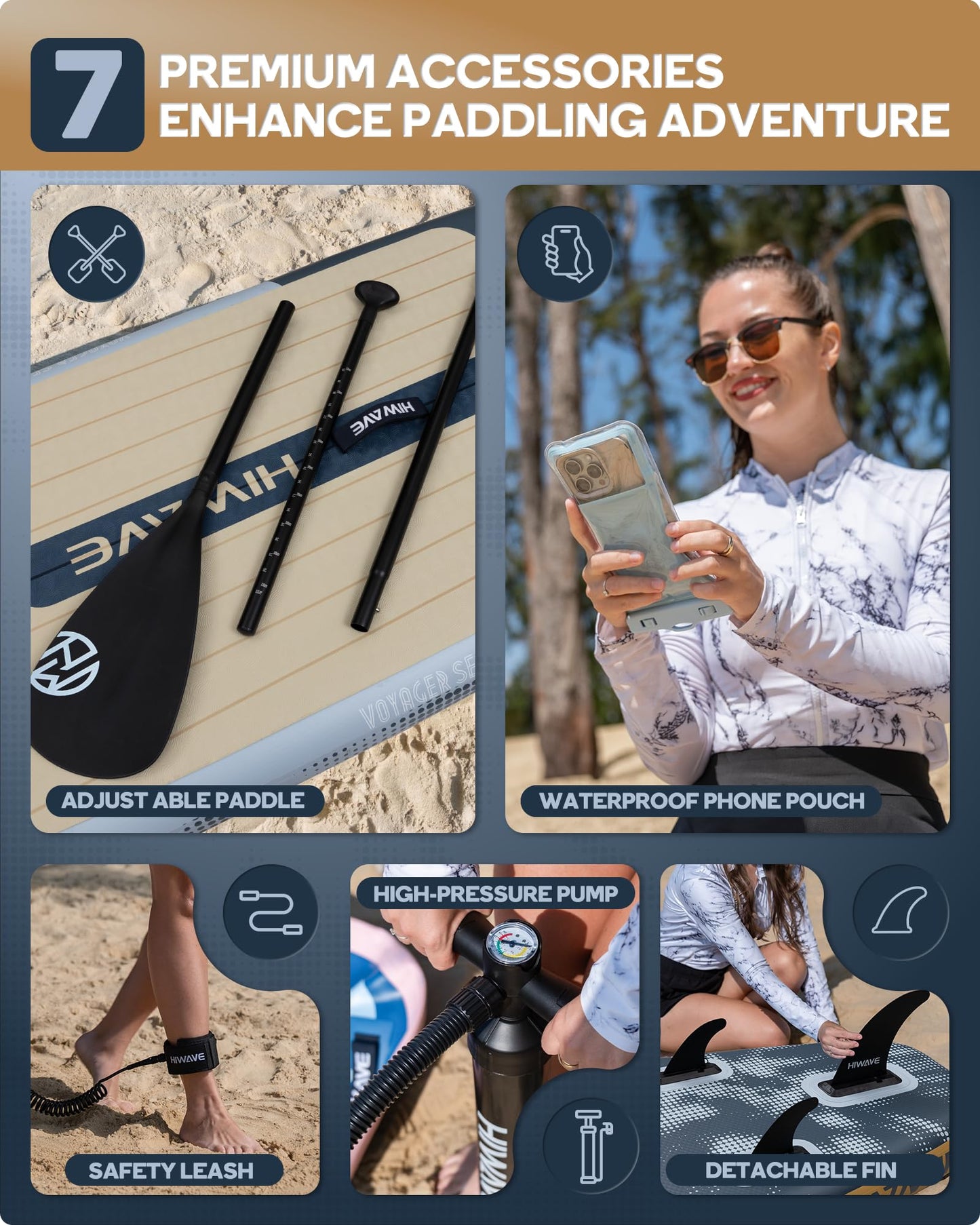 Hiwave Stable All Around Stand Up Paddleboard W/Enhanced Balance,Extra Wide 35, 450 lb High Weight Capacity,11'6"*35"*6",for Beginners,Intermediate, Family,Couples,Lake and Ocean Touring
