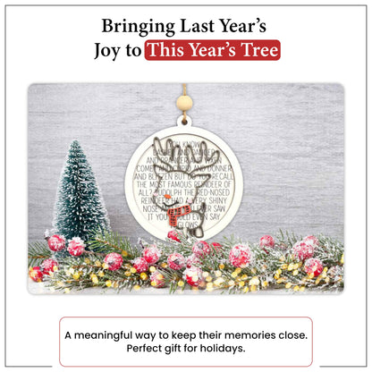 Living Legacy Reindeer QR Code – Wooden Ornament with QR Code, Custom Memory Ornament – Personalized Wooden, Hanging Christmas Ornament – Christmas Tree Decoration & Gift