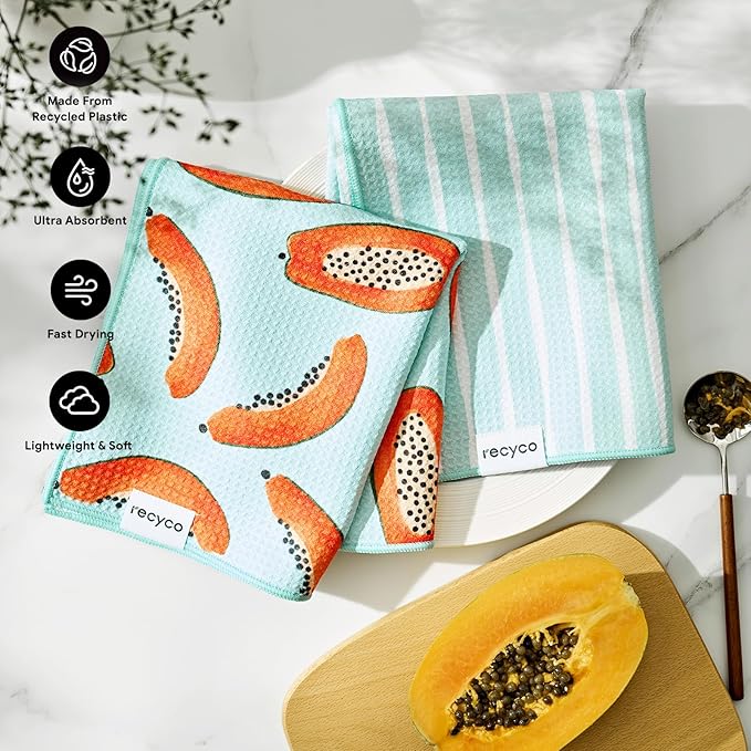 RECYCO Waffle Kitchen Towel Set of 2