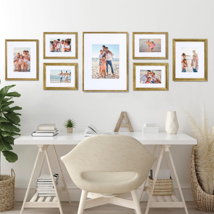 Camden Reed 7 Piece Gallery Wall Frame Set, (1) 12x16 Inch, (2) 8x10 Inch, and (4) 6x8 Inch, Bronze
