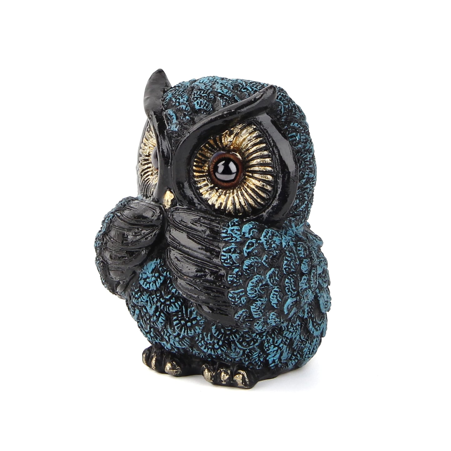 Owl figurine and sculptures for shelf decor accents,3 wise Owl statue for living room bedroom decoration,Retro animal decor,boho gift for women bird lover,see no evil hear no evil speak no evil