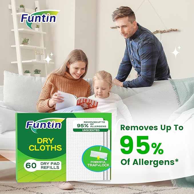 Funtin Thickened Mop Pads for Swiffer Sweeper, Unscented Disposable Mopping