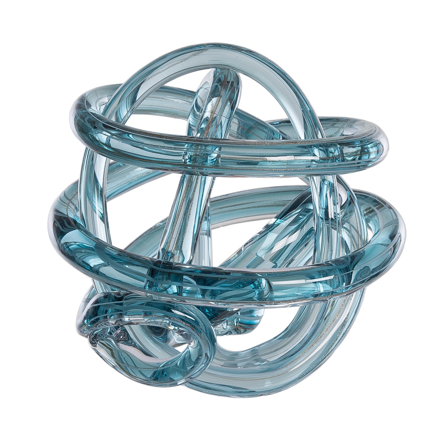 Beachcombers Large Aqua with Glitter Glass Knot Figurine, 7.9-Inch