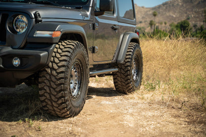 DV8 OE Plus Side Steps for 2018-2026 2-Door Jeep Wrangler JL | Gripped Top Plates to Prevent Slippage | Multi-Mount Design for Stability | Fully Bolt-On | Micro-Texture Black Powder Coat Finish