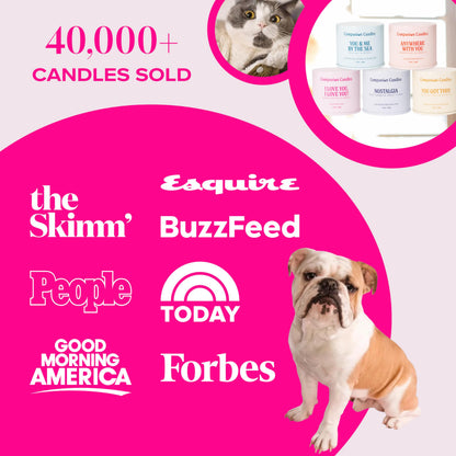 Companion Candles I Love You, I Love You! Pet-Friendly Scented Candle – Sandalwood & Amber Fragrance - Coconut Soy Wax Candle with Wooden Wick, Approx. 50-Hour Burn Time, Made in USA, 11.8 oz
