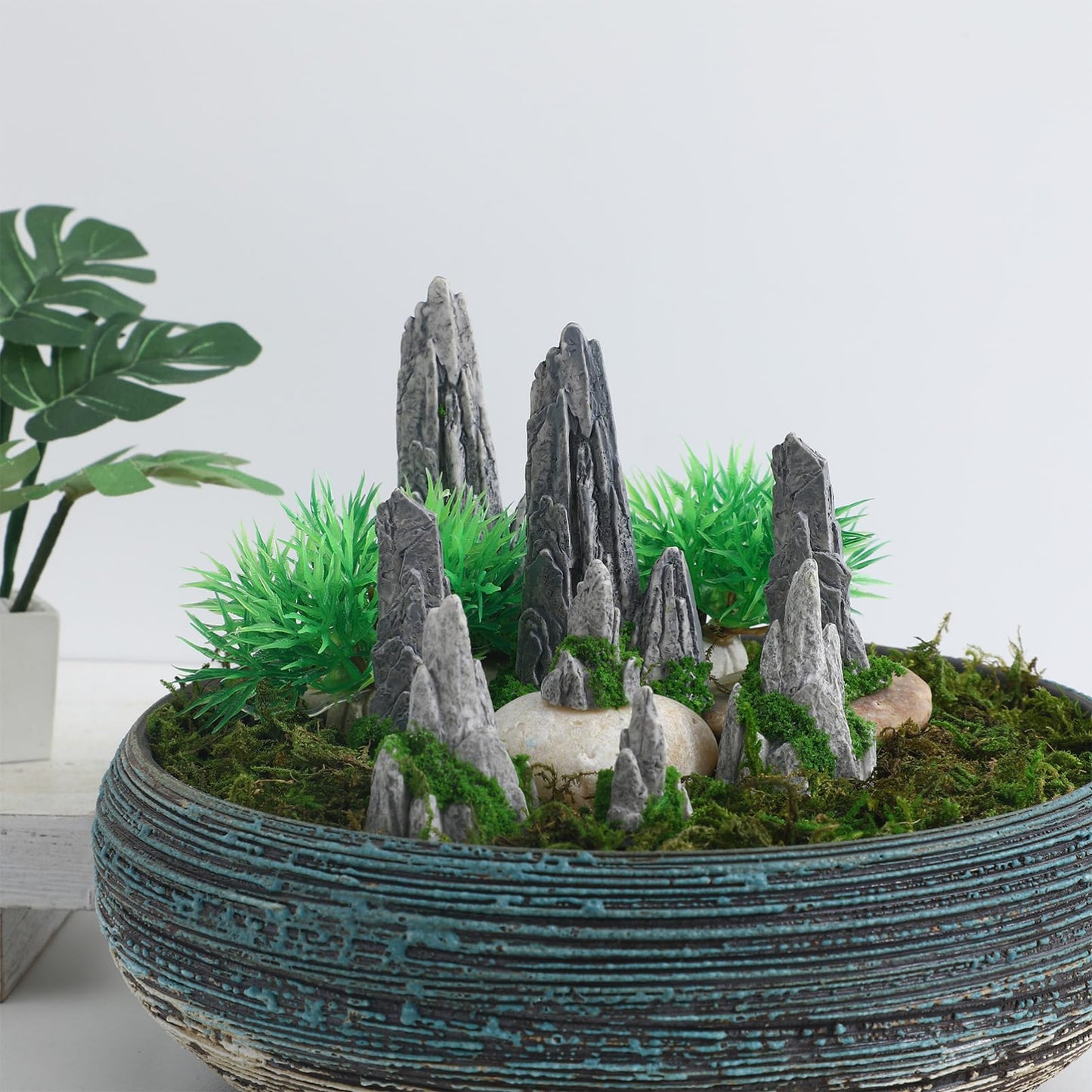 Gatuida 8Pcs Mini Rockery Decor Simulated Rockery Ornaments for Bonsai Micro Landscape Terrarium Decorations Zen Garden Accessories Pot Plant and Moss Display 3.03 X 1.77 X 1.18 in