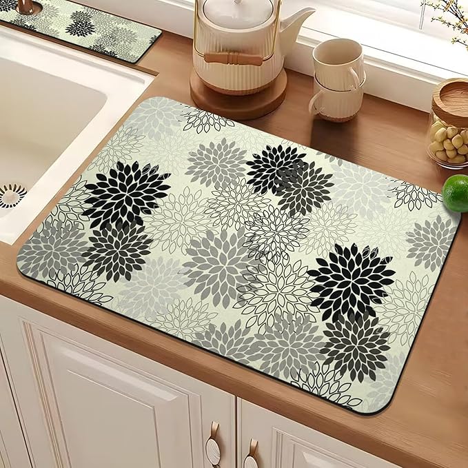 24.5" x 15.5" Dish Drying Mat & 24" x 5.5" Sink Splash Guard, Super Absorbent