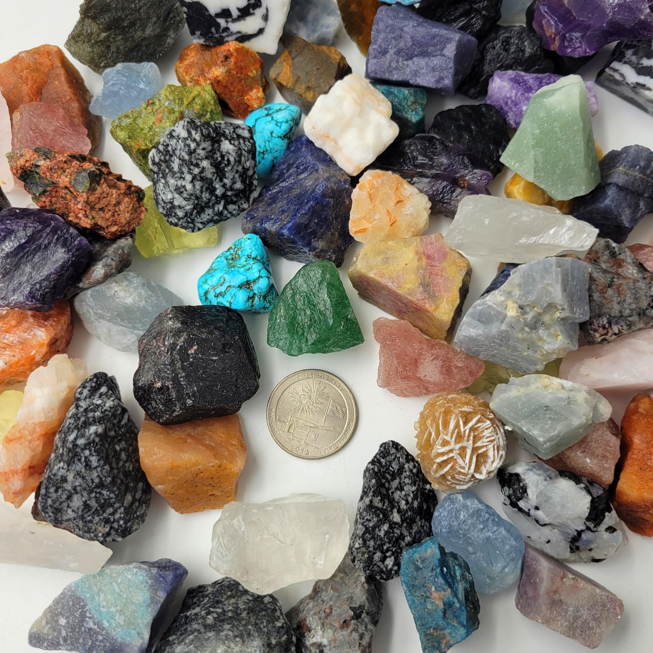 3lb Bulk Mini Rocks and Mineral Assortment Set Natural Rocks for Tumbling,24+Kinds Bulk Gemstone Raw Crystals Rough Stones for Polishing Wicca & Reiki Crystal Healing (3lb)