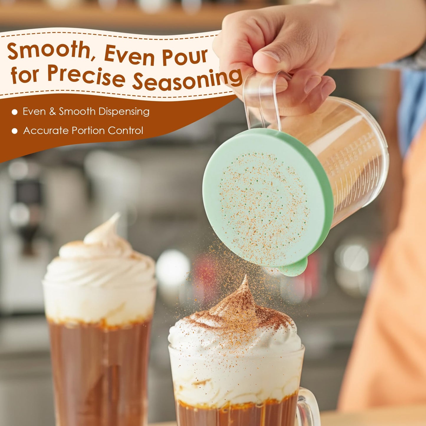 Dredge with Snap Lid, Seasoning Sugar Spice Shaker with Interchangeable Lids – 10 OZ Clear Spice Dredge for Cinnamon Sugar, Parmesan Cheese, Pepper, Dishwasher Safe(10 Pcs)