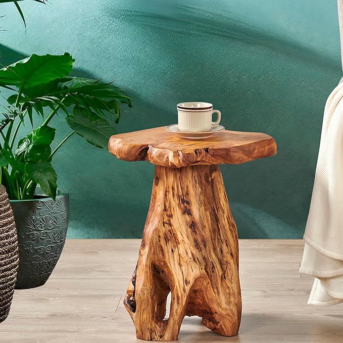 Greenage Cedar Roots Plant Stand Tree Stump End Table 13.5" x 16" x 19" H