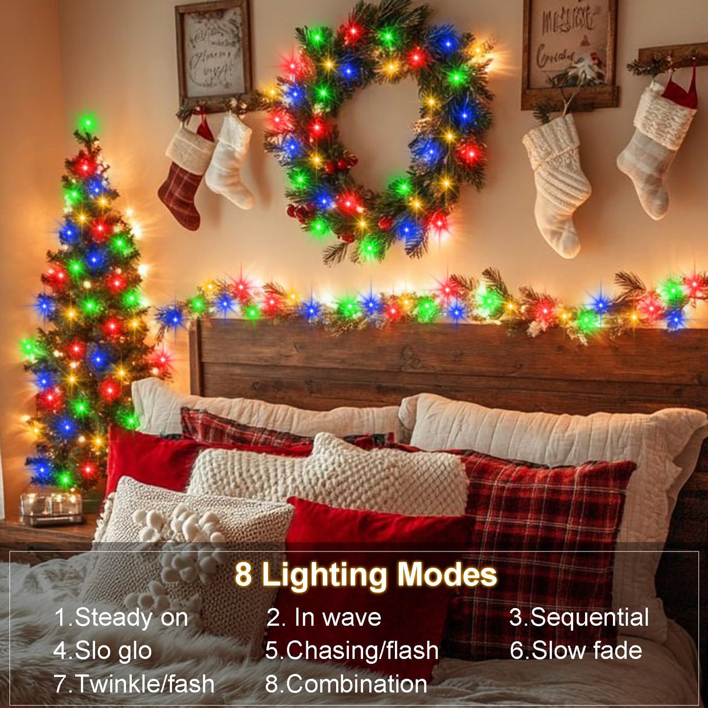 DBFAIRY 2Pack String Lights Battery Operated with Remote for Xmas,Multicolor 16.4ft