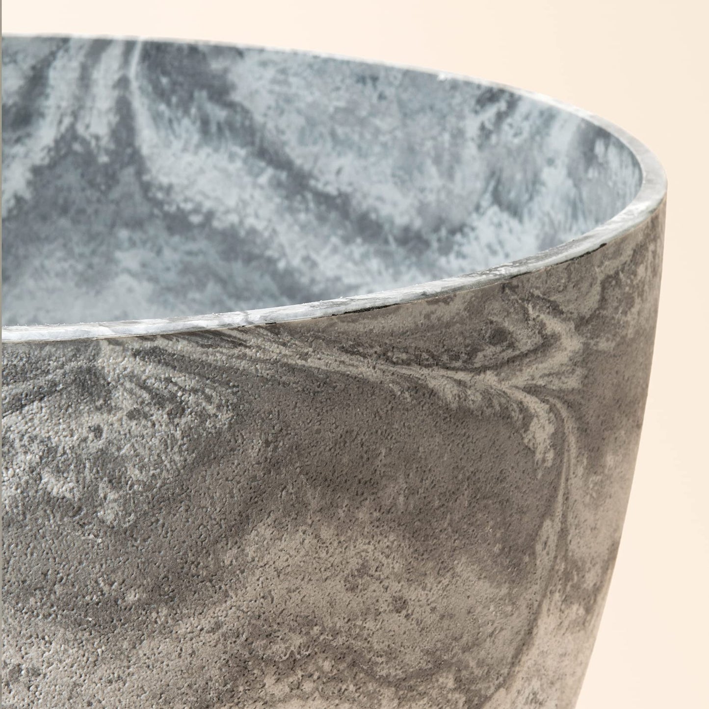 LA JOLIE MUSE 14.2/11.3/8.6 Inch Round Planter,Indoor/Outdoor Large Planters Set of 3,Grey Plant Container with Drain Holes,Tree Flower Plant Pots for Patio and Deck