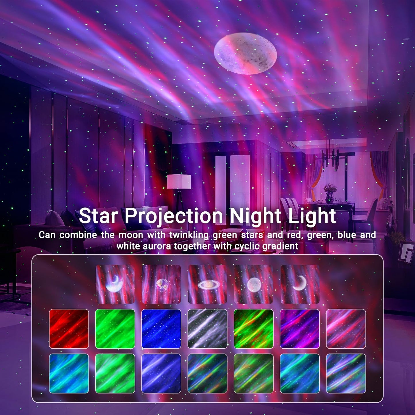 Galaxy Projector,Star Projector with Timer and Remote Control for Adults Bedroom Decoration, Party,Star Night Light