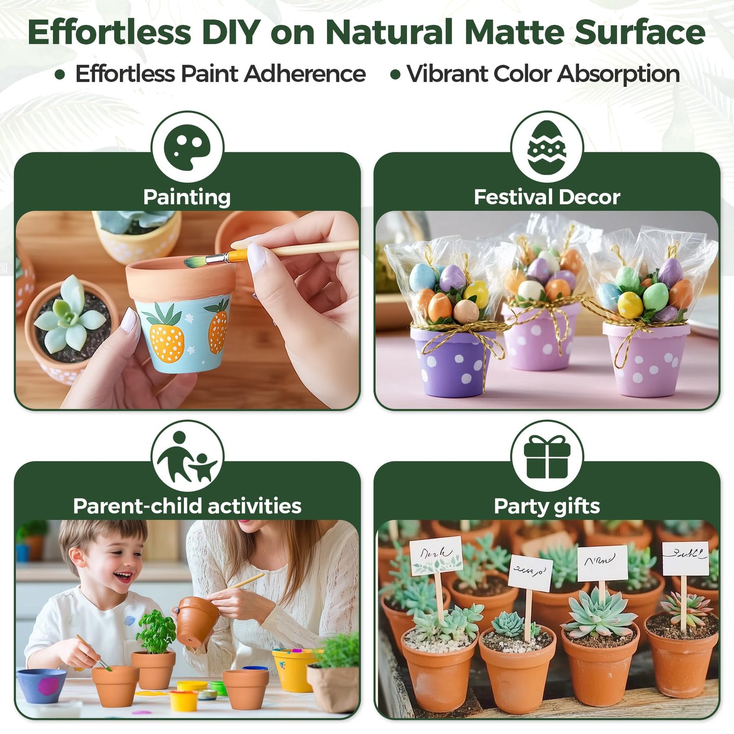 T4U 6.5CM Terracotta Plant Pots 12 Pcs, Mini Terracotta Pots with Drainage Holes, Small Clay Pots for Crafts, Small Plant Pots for Succulent Cactus Plants, DIY Mini Flower Pot, Gifts for Party Decor