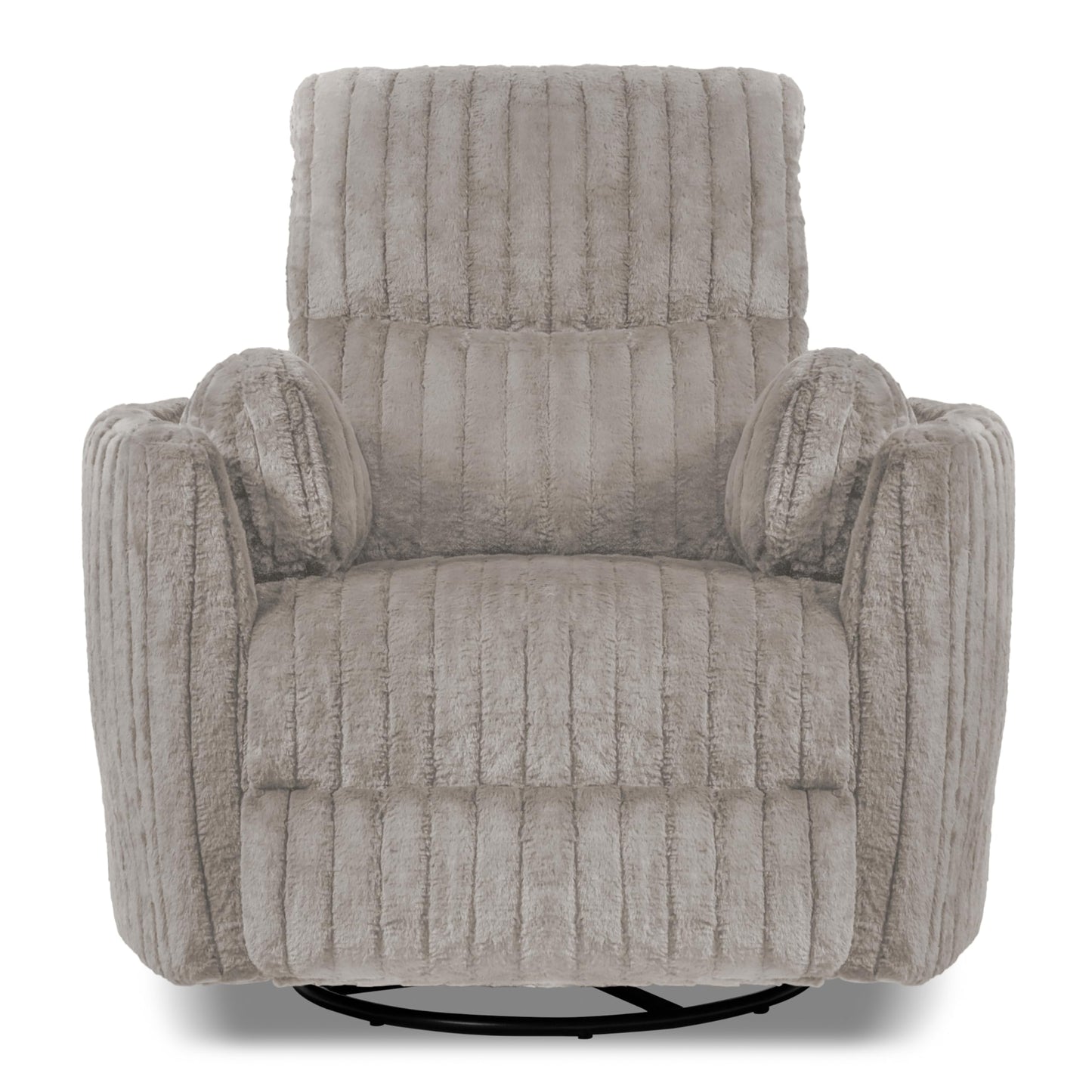 Furniture of America Vyrinor Modern Chenille Power 220° Swivel Recliner Chair with Pillows, Reclining Glider, Comfy Sofa, Wooden Comfortable Couch for Living Room, Nursery, Home Theater, Taupe