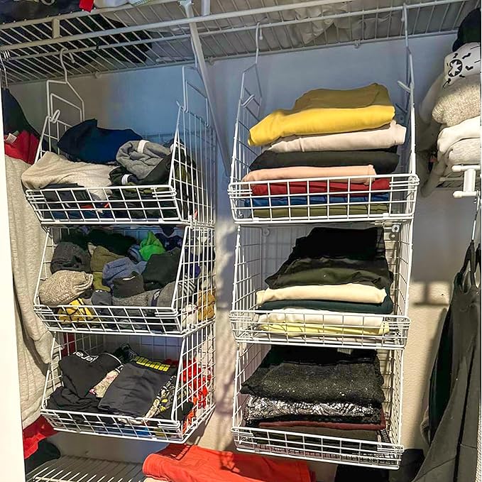 X-cosrack 3 Tier Foldable Closet Organizer, Clothes Shelves