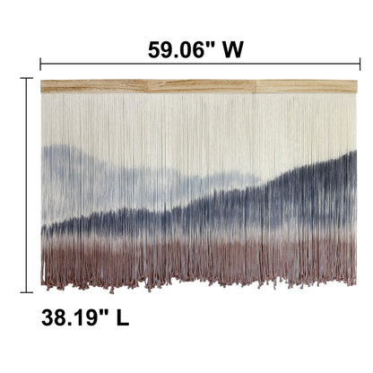 AKSWSHO Macrame Wall Hanging, Extra Large Mountain Dip-Dye Handmade Cotton Tapestry 59.06" x 38.19", Oversized Boho Wall Décor for Living Room Bedroom Studio Entryway, Serene Handcrafted Home Gift