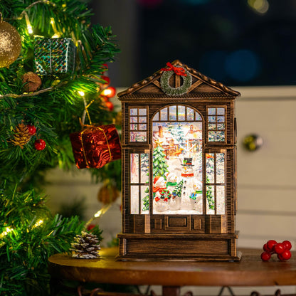 Christmas Snow Globe Swirling Glittering Snowman Choir Manger Scene, USB Lined/Battery Operated Lighted Snowman Carolers Musical Water Lantern for Christmas Festival Decoration Gifts