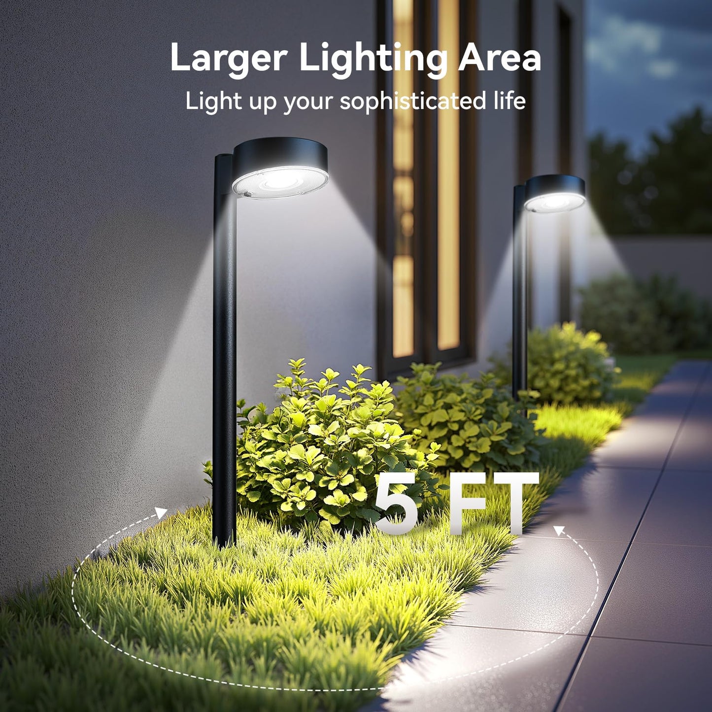 Ahaorigin 8 Pack Solar Pathway Lights Outdoor, 12 Brighter LEDs Solar Lights Outdoor Waterproof, Up to 12 Hrs Modern Path Light for Yard Garden Walkway Driveway Lawn, Cool White