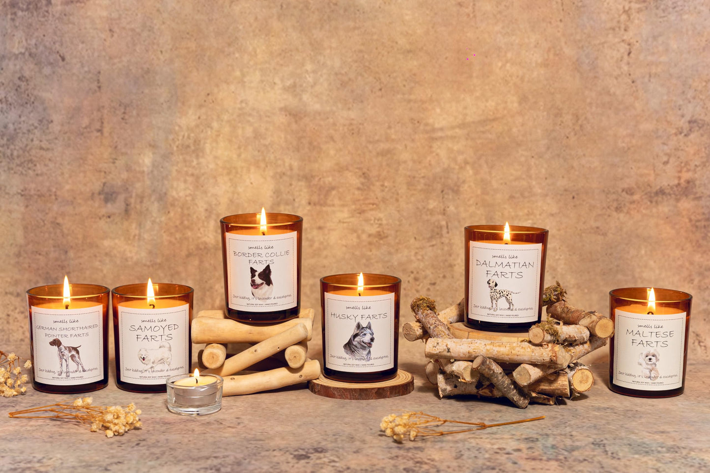 Dalmatian Gifts & Decor, Dog Mom Gifts for Women, Smells Like Dalmatian Farts Candle - Lavender & Eucalyptus, Crafted by Natural Soy Wax & Natural Essential Oils