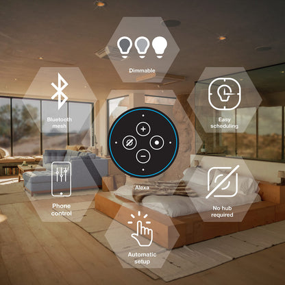 SYLVANIA Bluetooth Mesh LED Smart Light Bulb, One Touch Set Up, A19 60W Equivalent, E26, RGBW Full Color & Adjustable White, Works with Alexa Only - 2 Count (Pack of 1) (75760)
