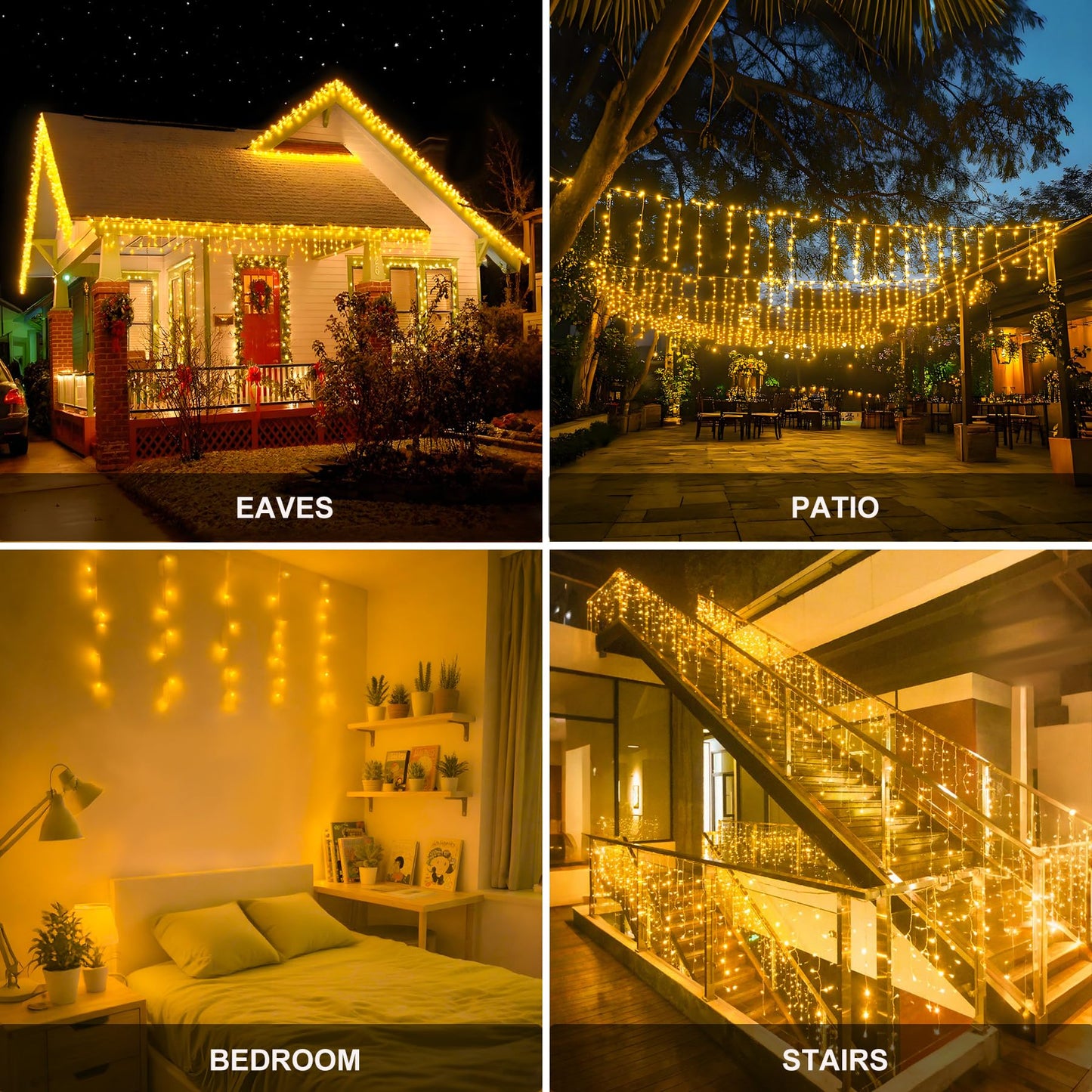 LED Icicle Lights for Outdoor Christmas Decorations,118Ft 1200 LEDs Christmas Fairy Light with Timer&Memory Function,8 Lighting Modes,Plug in hanging Curtain Lights for Xmas Party Wedding(Warm White)