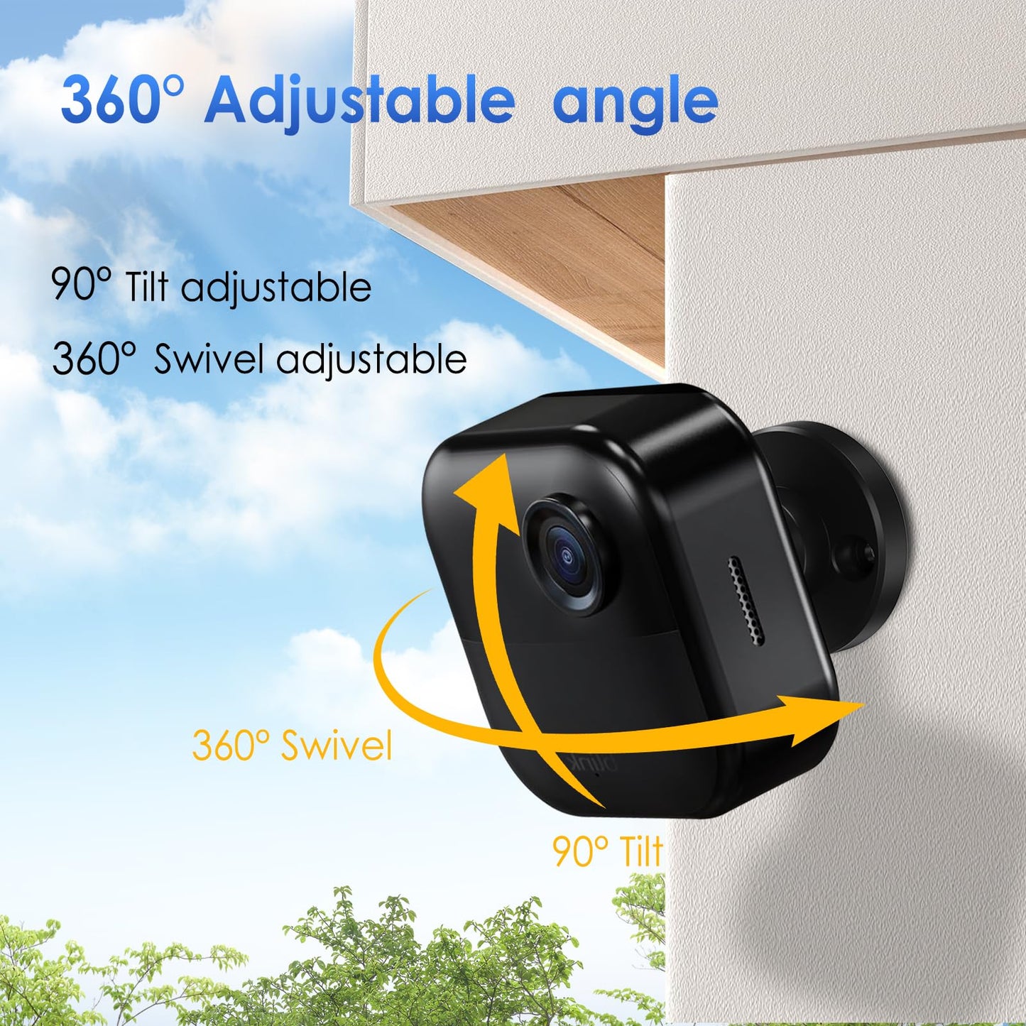 Lucrave Blink Outdoor Camera Mount, 360 Degree Adjustable Wall Mount Bracket, Compatible with Blink Mini, Blink 4th and 3rd Gen Outdoor Camera, 3 Pack, Black