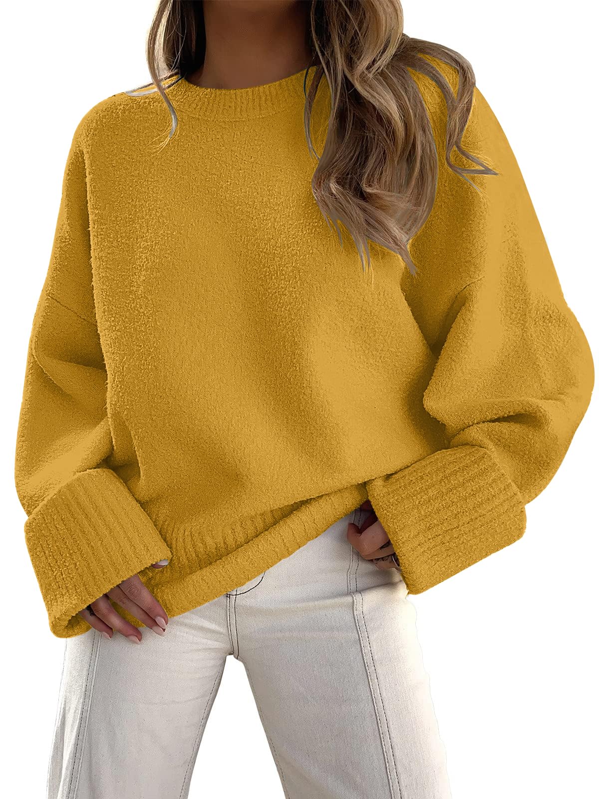 LILLUSORY Women's Oversized Sweaters Fuzzy Chunky Warm Pullover Sweater