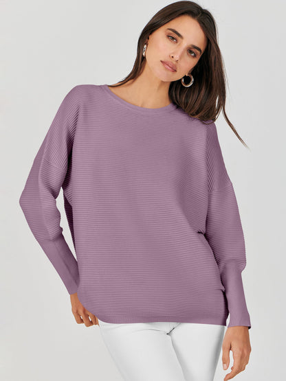 ANRABESS Womens Oversized Batwing Long Sleeve Ribbed Knit Sweaters 2025 Fall Outfits
