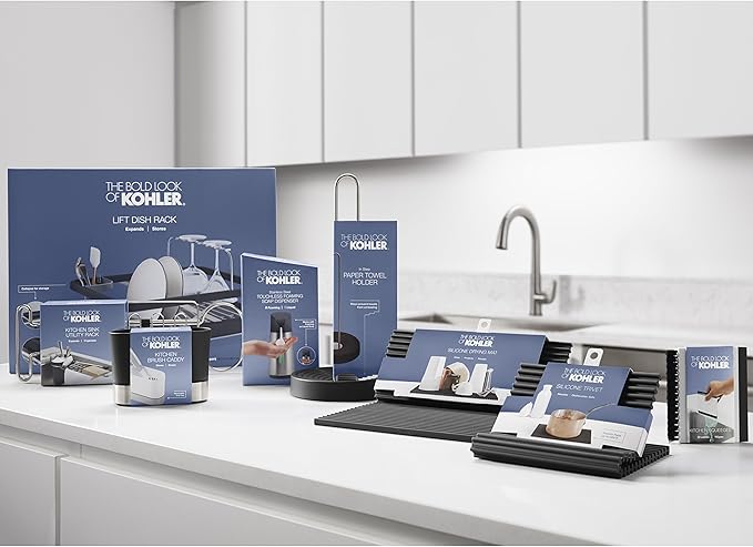 Kohler K-6379-0 Kitchen Sink Squeegee and Countertop Brush, Cleans Wet and Dry