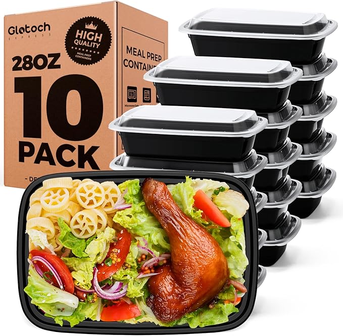 Glotoch 28oz Meal Prep Containers, 10 Pack Reusable Food Storage Containers